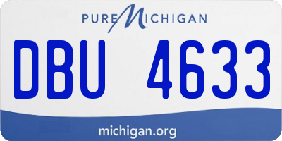 MI license plate DBU4633