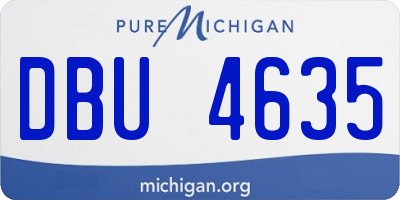 MI license plate DBU4635