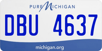 MI license plate DBU4637