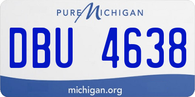 MI license plate DBU4638