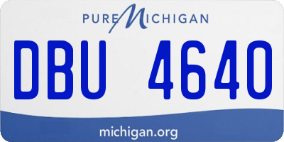 MI license plate DBU4640