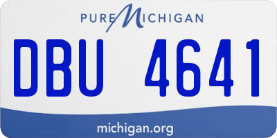 MI license plate DBU4641