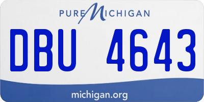 MI license plate DBU4643