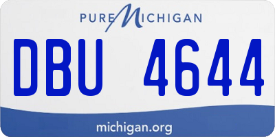 MI license plate DBU4644