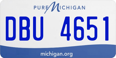 MI license plate DBU4651