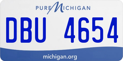 MI license plate DBU4654