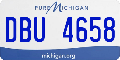 MI license plate DBU4658