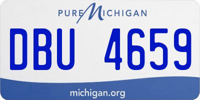 MI license plate DBU4659