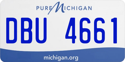 MI license plate DBU4661
