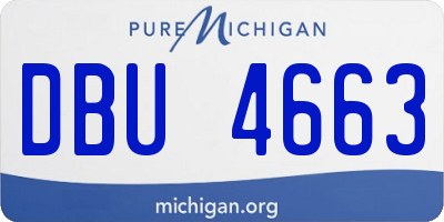 MI license plate DBU4663
