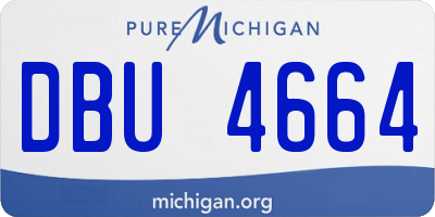 MI license plate DBU4664