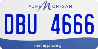 MI license plate DBU4666
