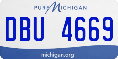 MI license plate DBU4669