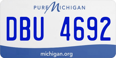 MI license plate DBU4692