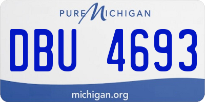 MI license plate DBU4693