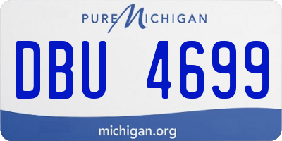 MI license plate DBU4699