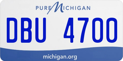 MI license plate DBU4700