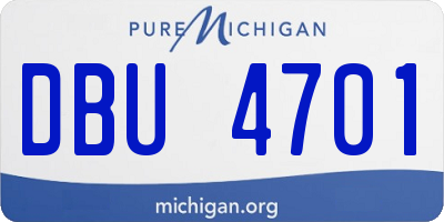 MI license plate DBU4701