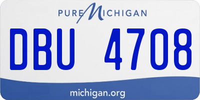 MI license plate DBU4708
