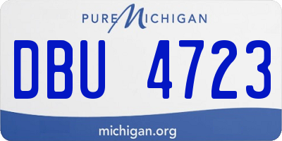 MI license plate DBU4723