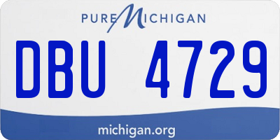 MI license plate DBU4729