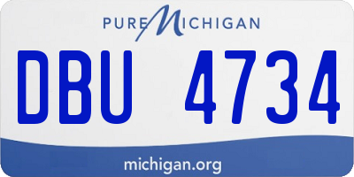 MI license plate DBU4734