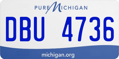 MI license plate DBU4736