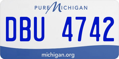 MI license plate DBU4742