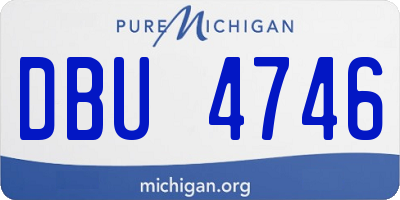 MI license plate DBU4746