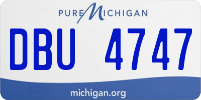 MI license plate DBU4747