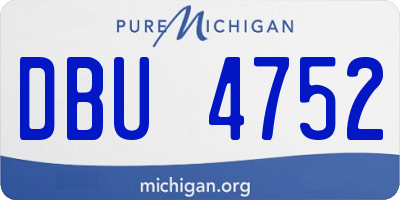 MI license plate DBU4752