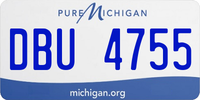 MI license plate DBU4755