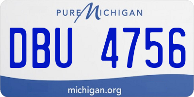 MI license plate DBU4756