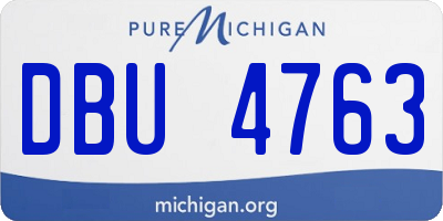 MI license plate DBU4763