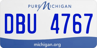 MI license plate DBU4767