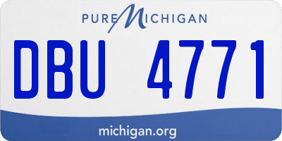 MI license plate DBU4771