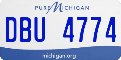 MI license plate DBU4774