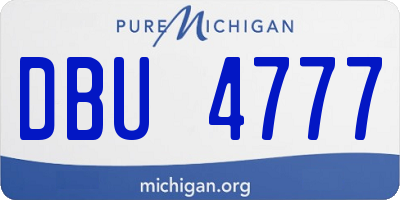 MI license plate DBU4777