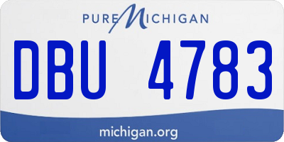 MI license plate DBU4783