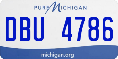 MI license plate DBU4786