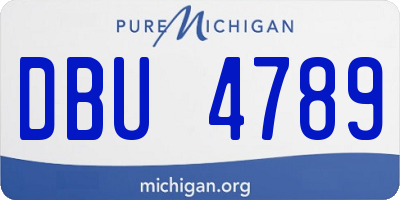 MI license plate DBU4789