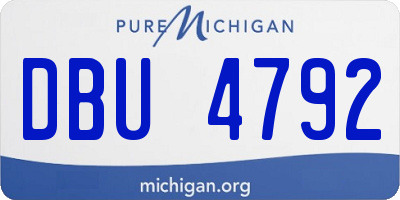 MI license plate DBU4792