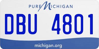 MI license plate DBU4801