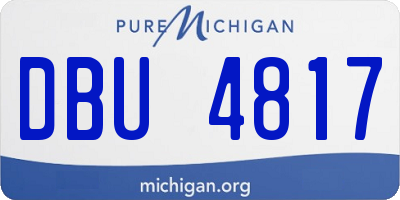 MI license plate DBU4817