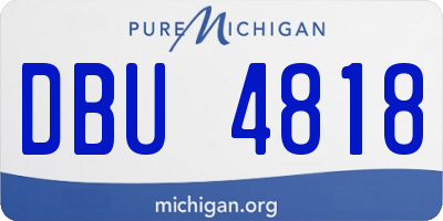 MI license plate DBU4818
