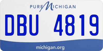 MI license plate DBU4819