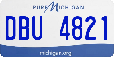 MI license plate DBU4821