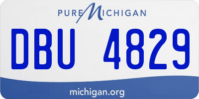 MI license plate DBU4829