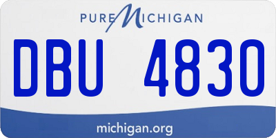 MI license plate DBU4830