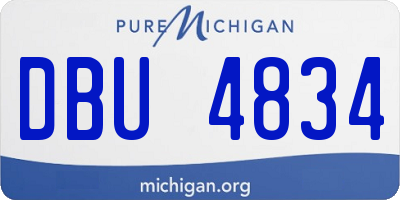 MI license plate DBU4834